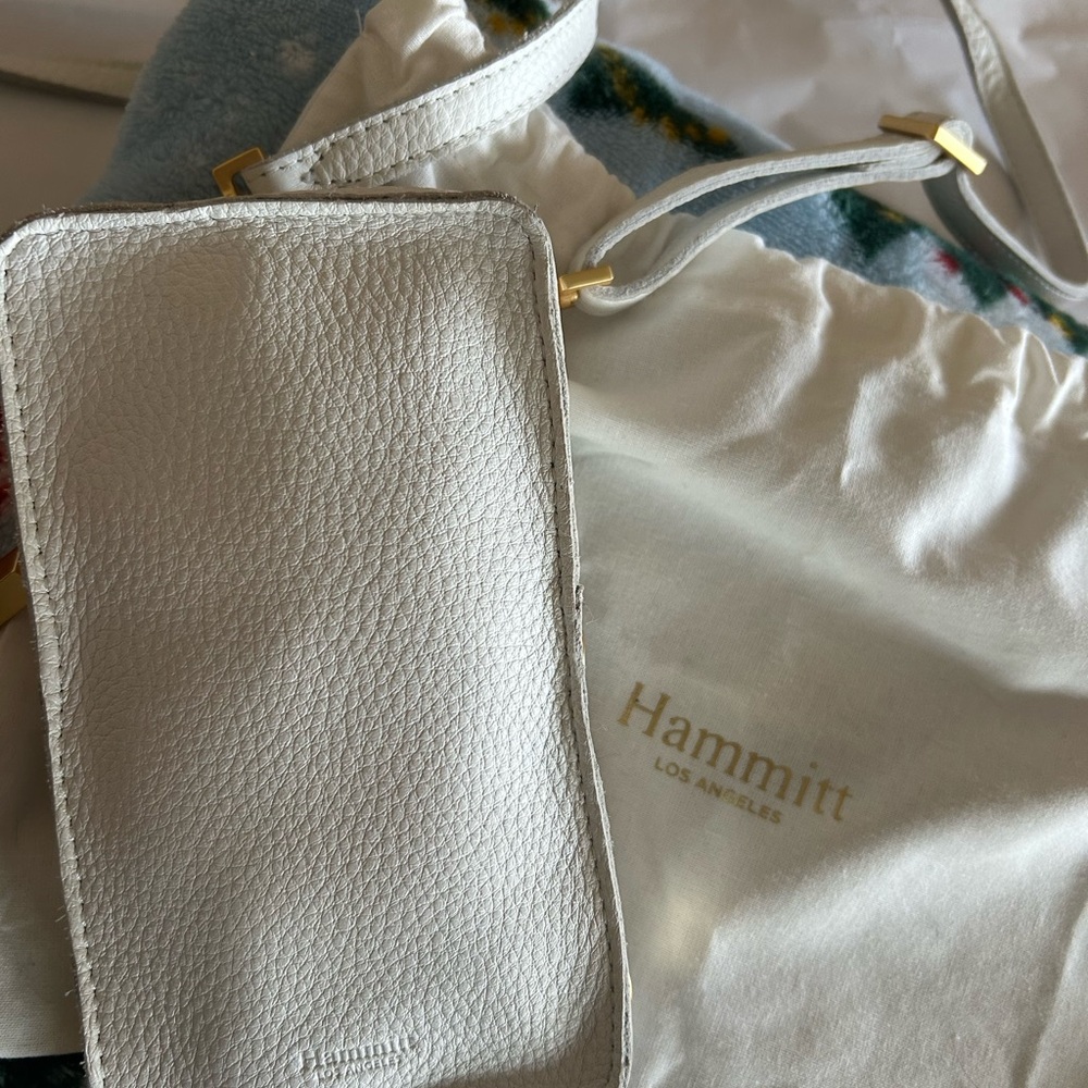 Hammitt Textured White Leather Pouch